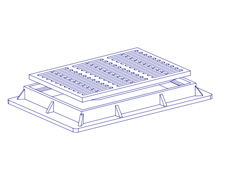 HEAVY DUTY FLAT FRAME GRATE - CURB INLET